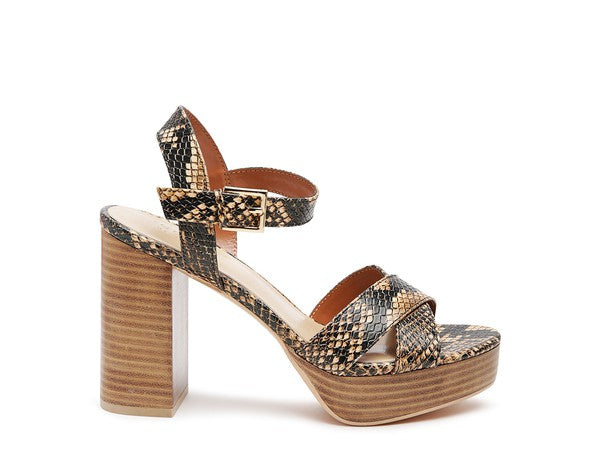 Rag&co tan snake print sandals