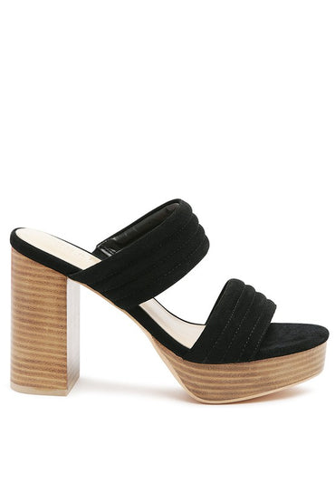 Mille Feux suede block heel sandal