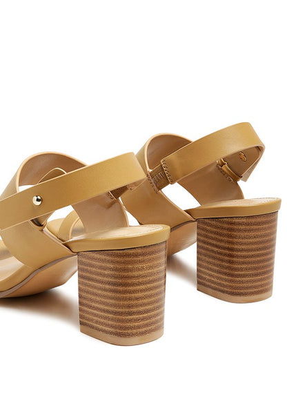 RAG&CO Mellow Tan Block Heel Sandal