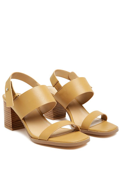 RAG&CO Mellow Tan Block Heel Sandal