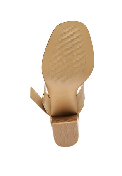 RAG&CO Mellow Tan Block Heel Sandal