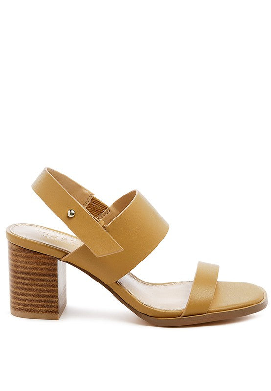 RAG&CO Mellow Tan Block Heel Sandal