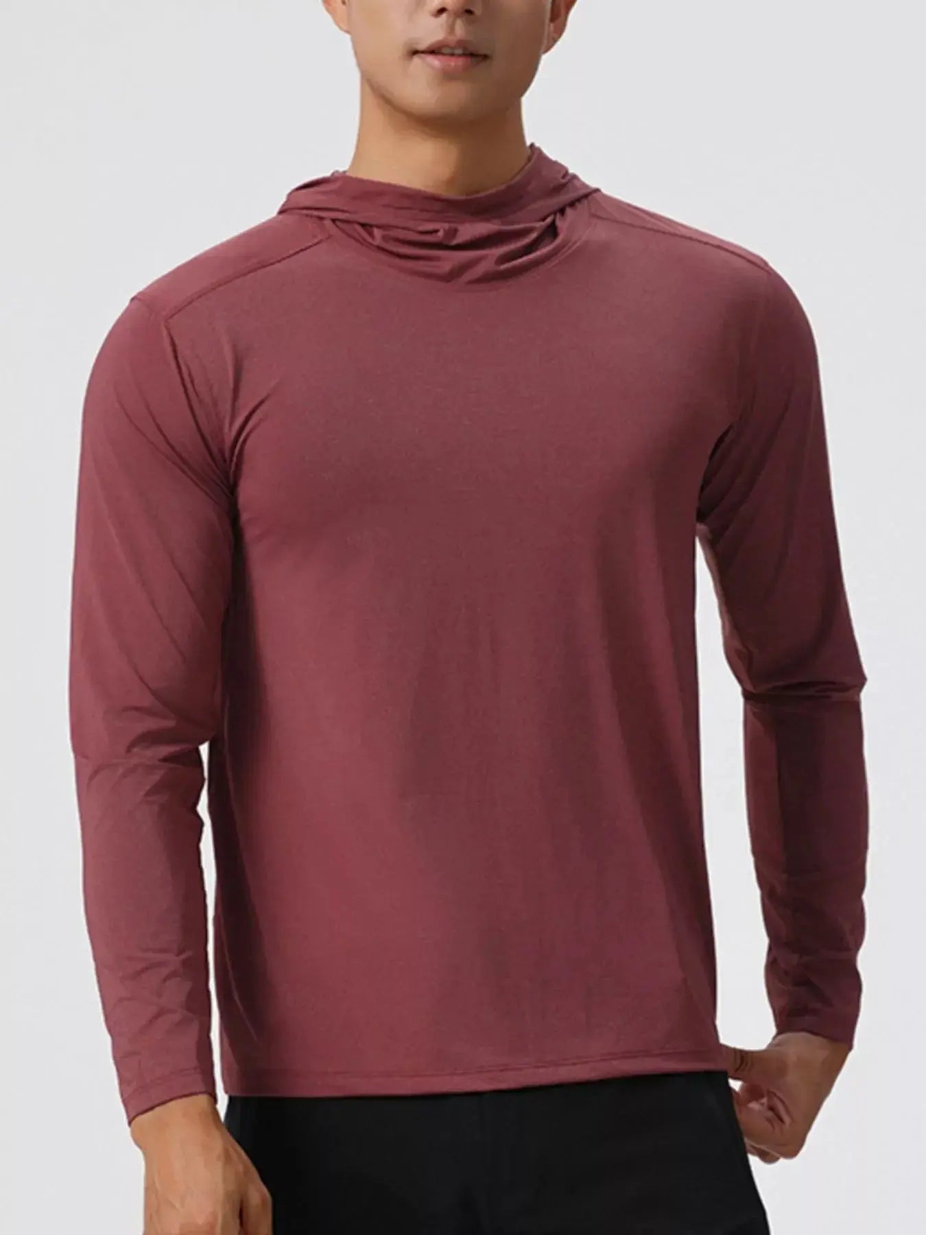 Men's Solid Color Long Sleeve Hoodie Simply Love