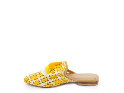 London Rag hand-woven flat mules