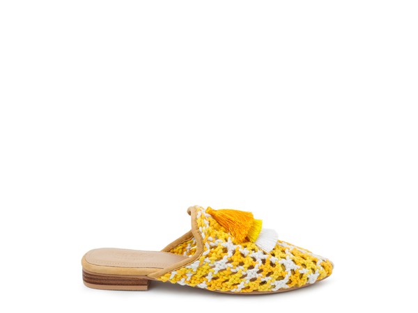 London Rag hand-woven flat mules