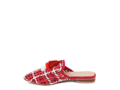 London Rag hand-woven flat mules