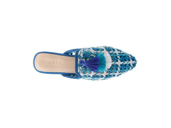 London Rag hand-woven flat mules