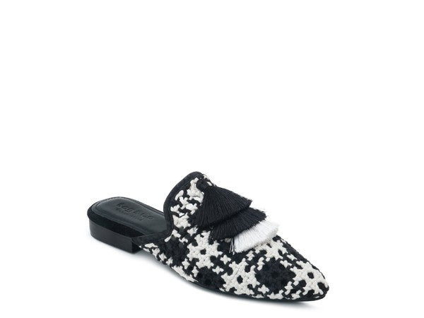 London Rag hand-woven flat mules