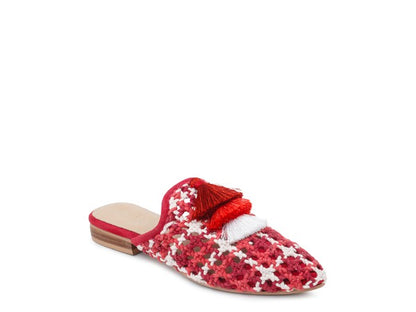 London Rag hand-woven flat mules