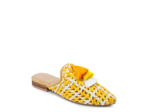 London Rag hand-woven flat mules