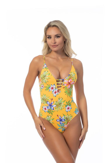 Tropic Temptation Lace-Up One-Piece Swimsuit