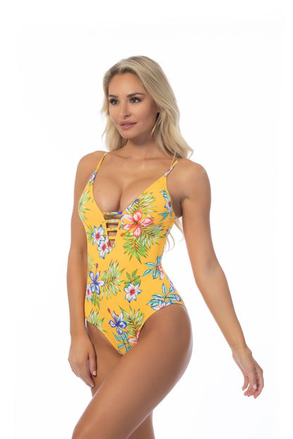 Tropic Temptation Lace-Up One-Piece Swimsuit