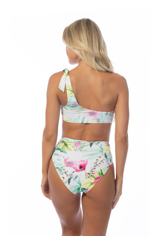 Island Glow One-Shoulder Tropical Bikini Set Coco’s Tee Boutique
