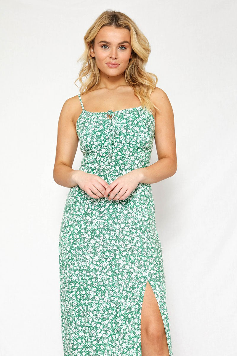 Front Side Slit Maxi Dress Miss Sparkling