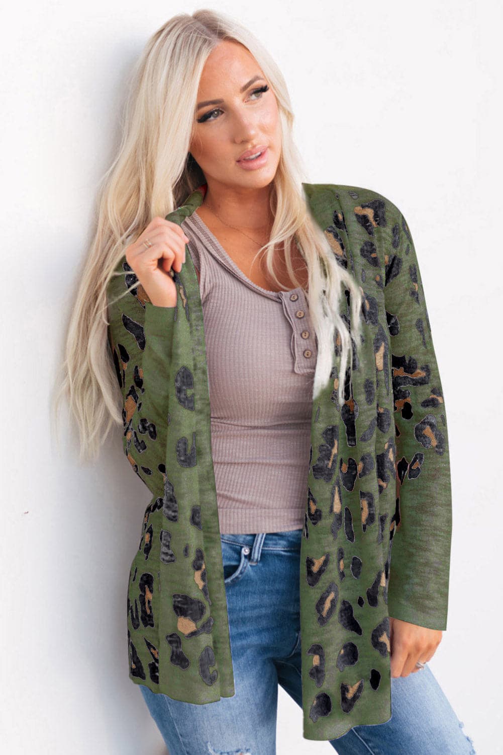 Printed Long Sleeve Cardigan.