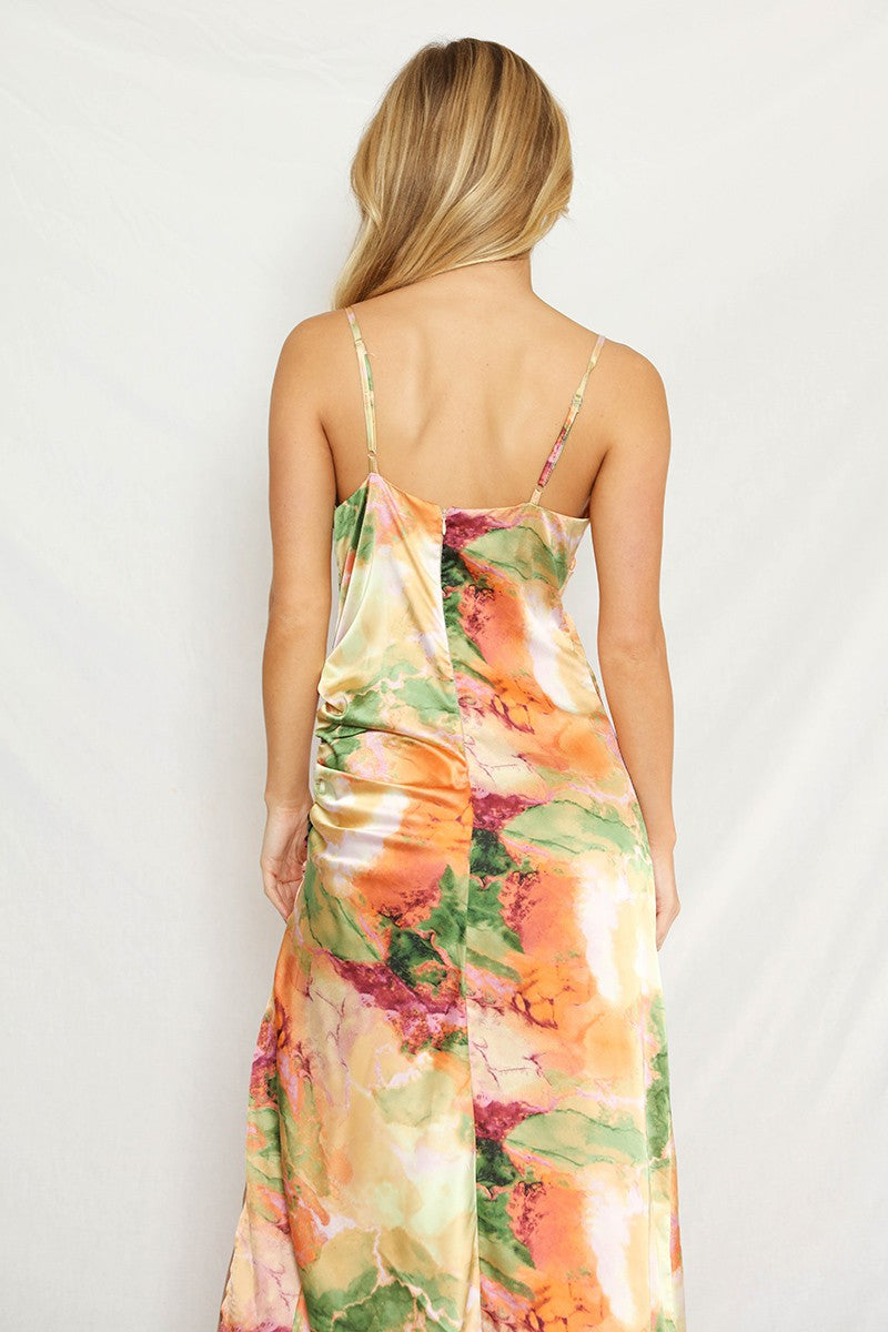 V-Neck Satin Dress Miss Sparkling