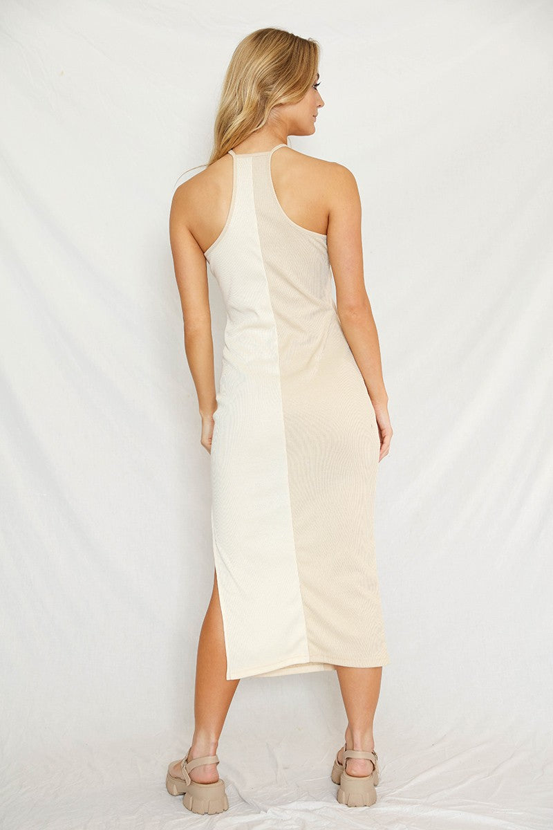 Color Block Halter Dress Miss Sparkling