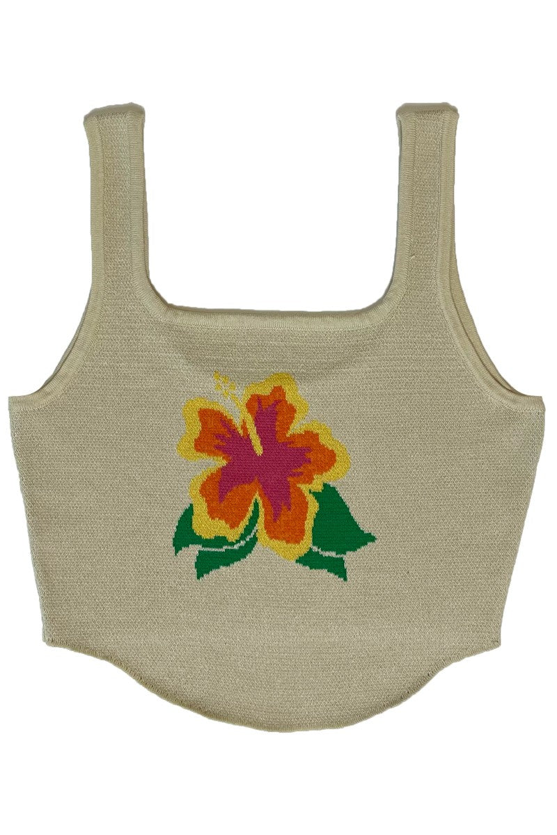 Hibiscus Crop Tank Top Miss Sparkling