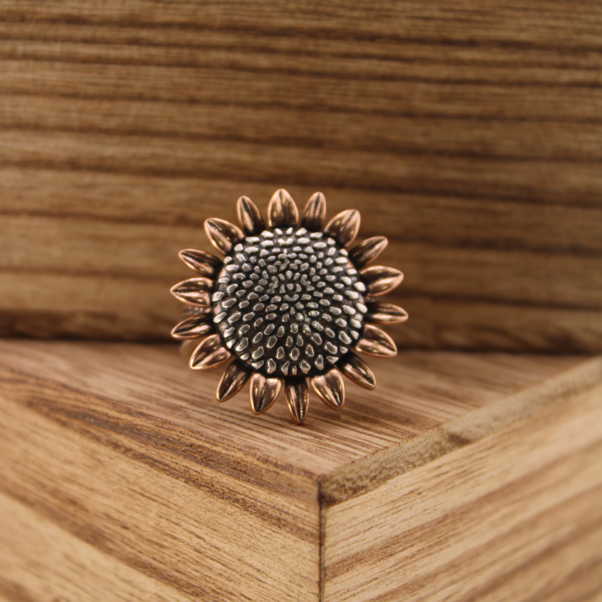 Have Faith Sunflower Inspire Adjustable Ring Katia Designs