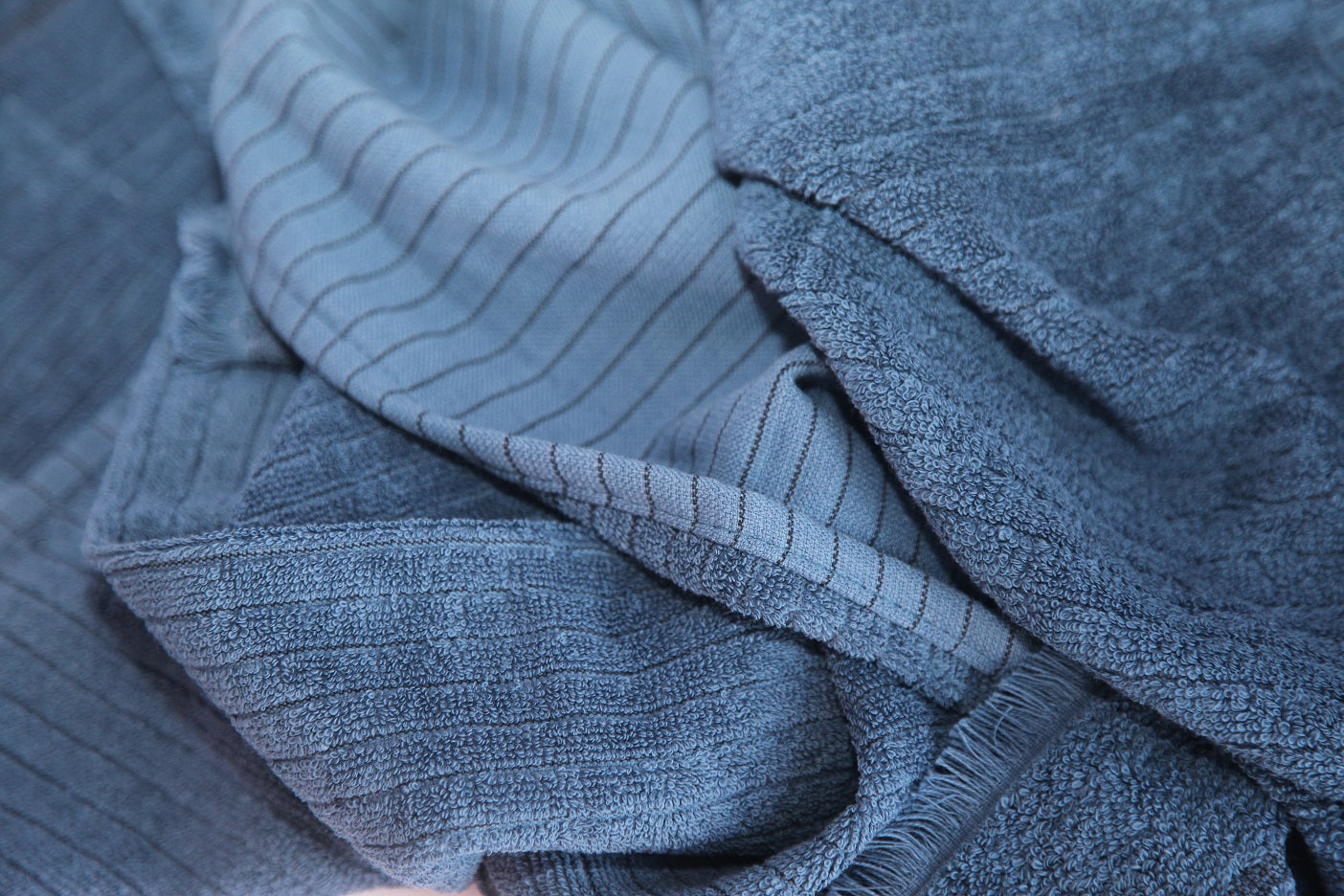 Del Mar Navy Terry Turkish Towel Set Premium 100 Percent Cotton - Love Salve 