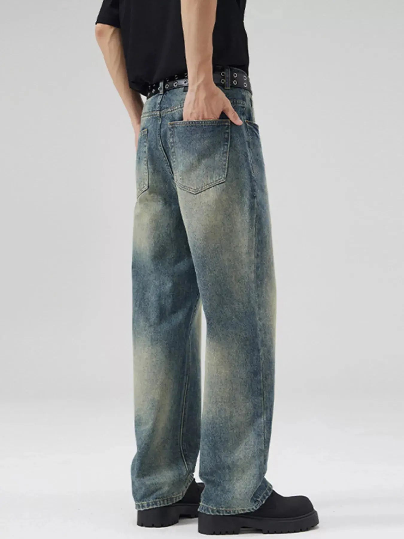 Men's Full Size Vintage Wash Wide Leg Jeans Plus Size Simply Love