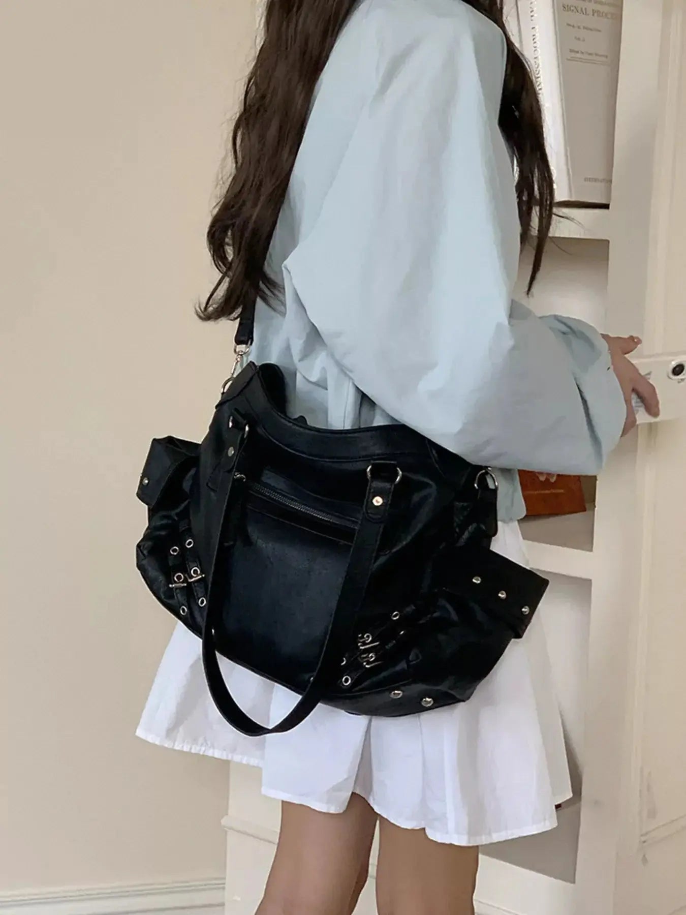 Rivet Decor Crossbody Bag Simply Love