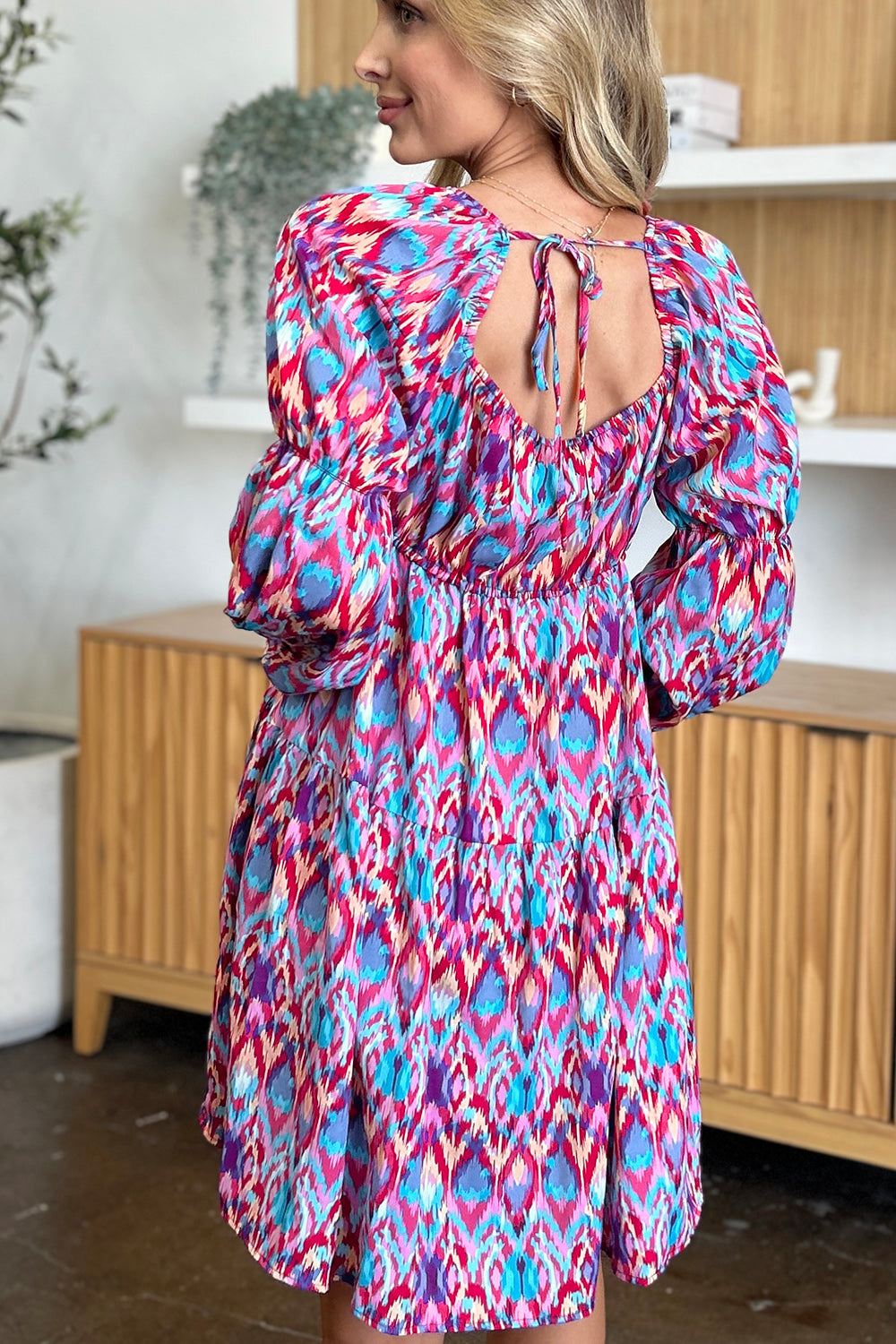 Double Take: Long Sleeve Print Dress