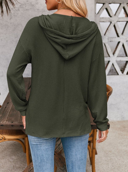 Casual dropped shoulder hoodie