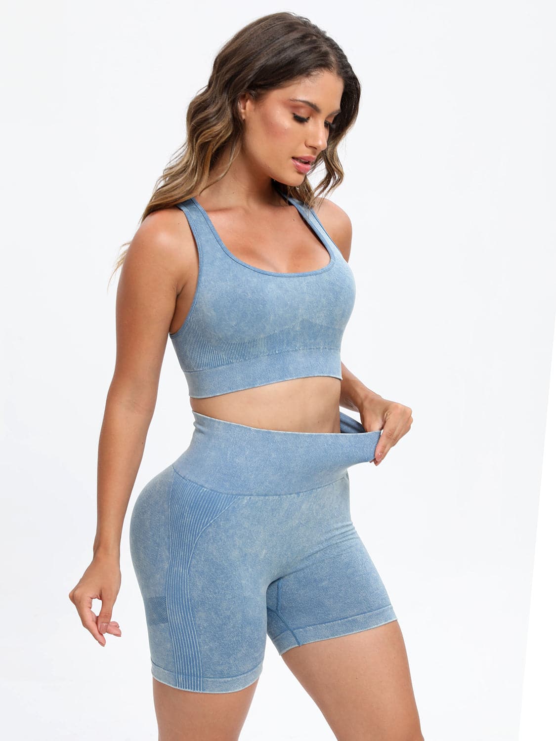 Scoop Neck Wide Strap Top and Shorts Active Set.