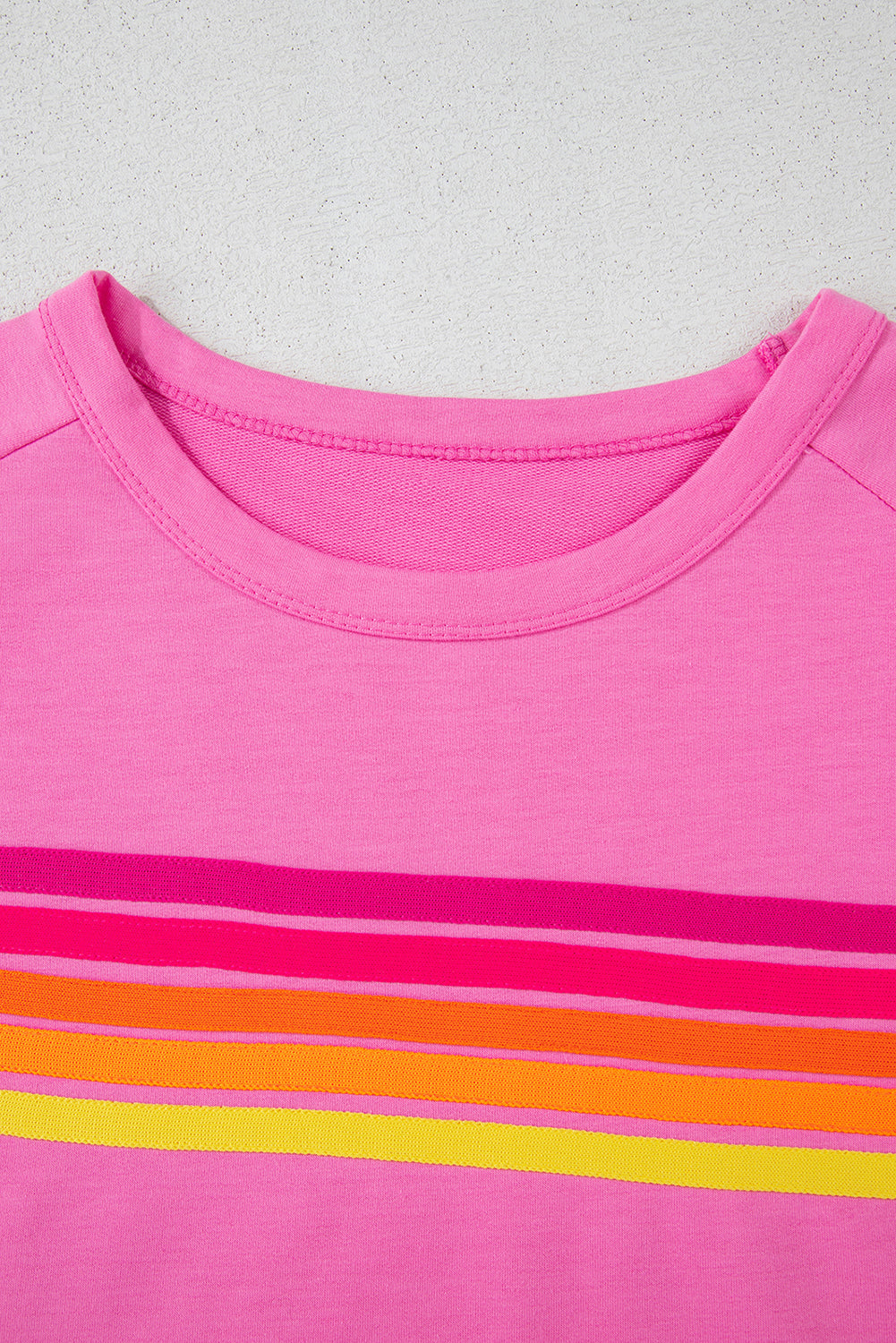 Bonbon Striped Patch Front Casual Tee for Women Styles