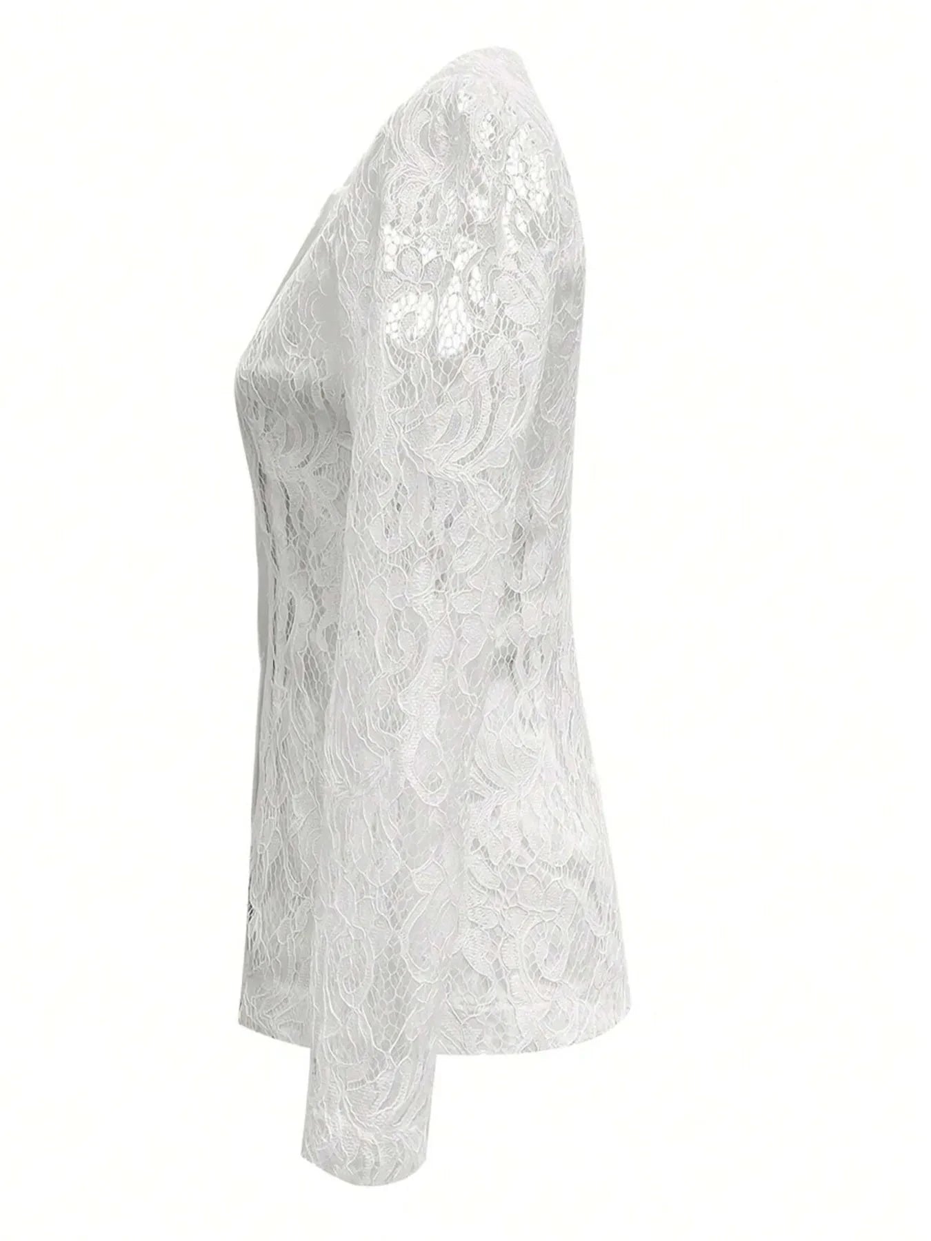 Floral Pattern Lace Single-Breasted Blazer Coco’s Tee Boutique