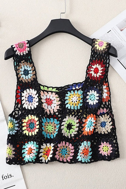 Boho Bliss Crochet Crop Top – Swimsuit Cover Up
