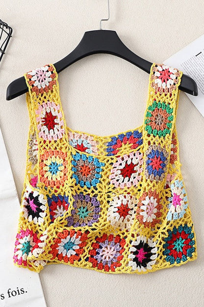 Boho Bliss Crochet Crop Top – Swimsuit Cover Up