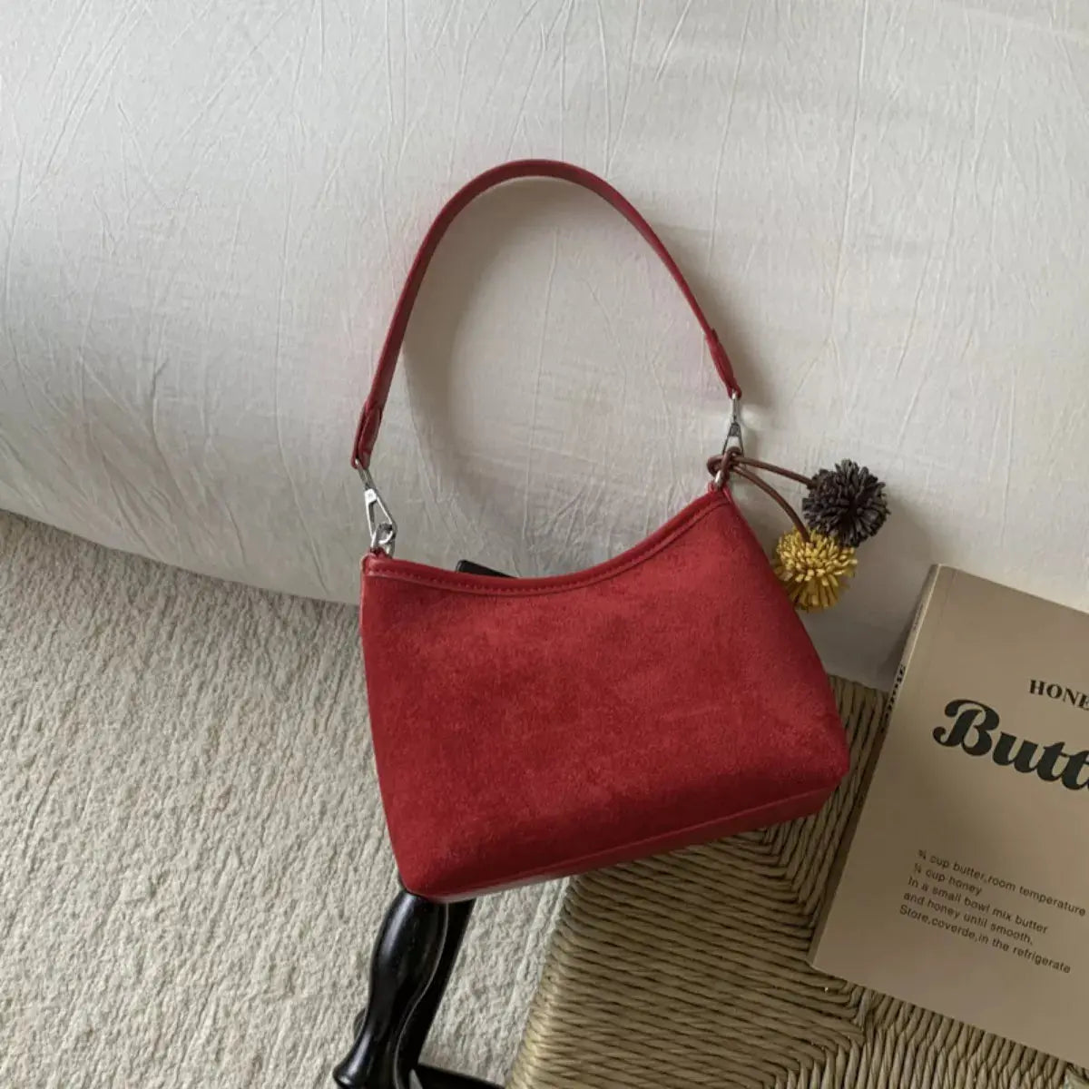 Suede Crossbody Bag with Adjustable Shoulder Strap Simply Love