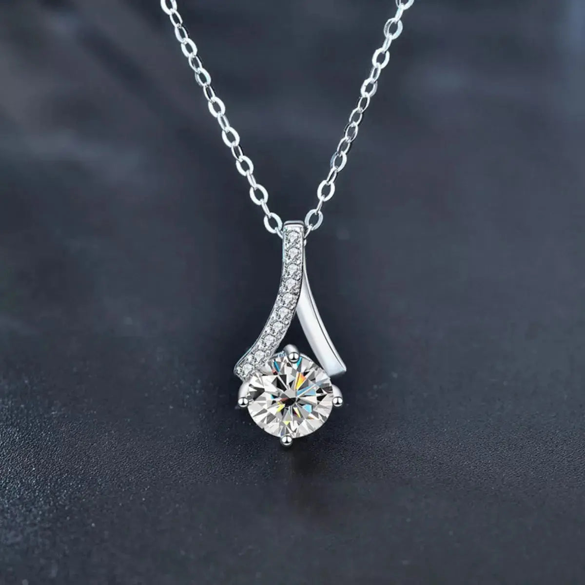 1 Carat Moissanite 925 Sterling Silver Necklace Simply Love