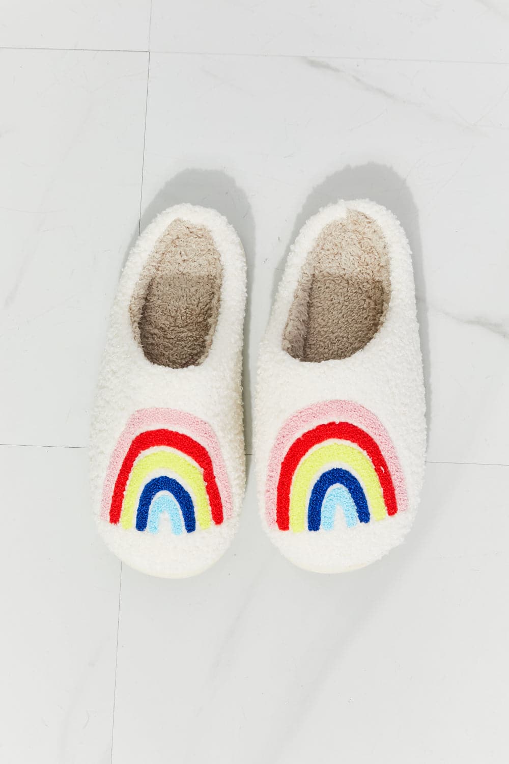 MMShoes Rainbow Plush Slipper.