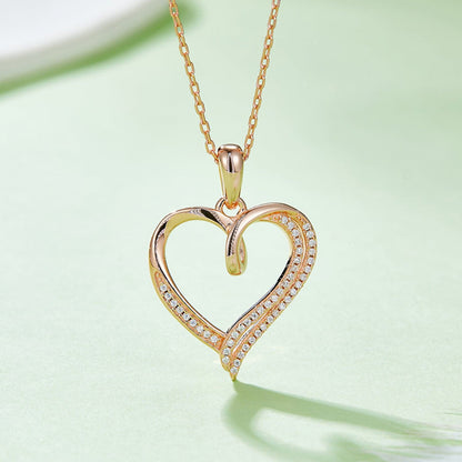 Moissanite 925 Sterling Silver Heart Shape Necklace.