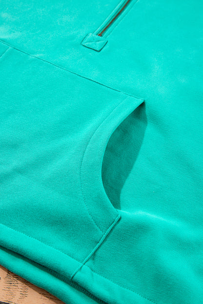 Aruba blue fleece hoodie with pockets