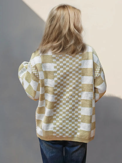 Double Take: Checkered Cardigan - Open Front