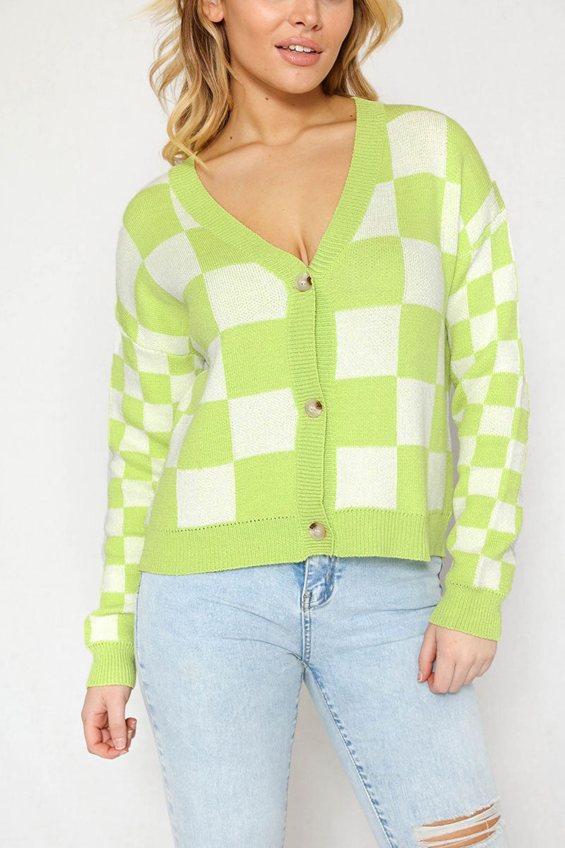 Checkered Cardigan Miss Sparkling