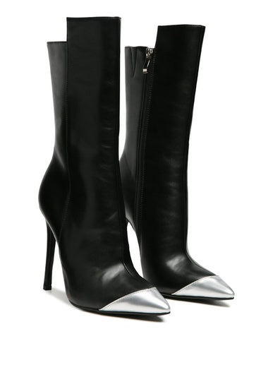 Elegant black stiletto boots