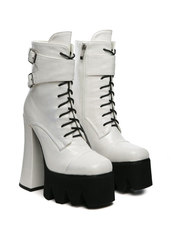 Edgy Block Heel Combat Boot