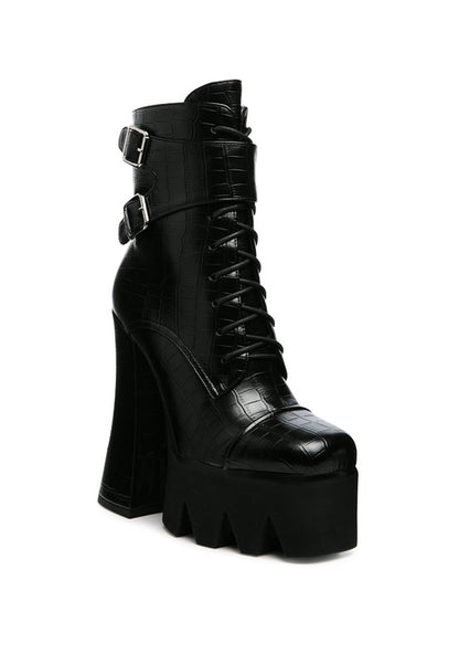 Edgy Block Heel Combat Boot