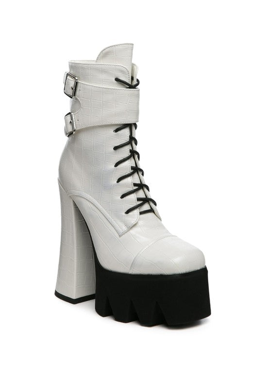 Edgy Block Heel Combat Boot