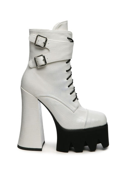 Edgy Block Heel Combat Boot