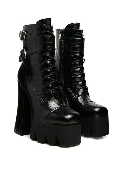 Edgy Block Heel Combat Boot