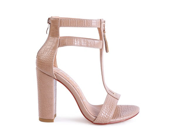 FELICITY Zip Up Croc Textured Sandals Coco’s Tee Boutique