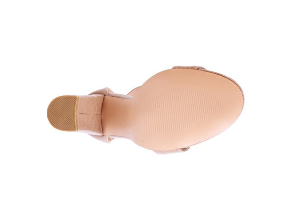 FELICITY Zip Up Croc Textured Sandals Coco’s Tee Boutique