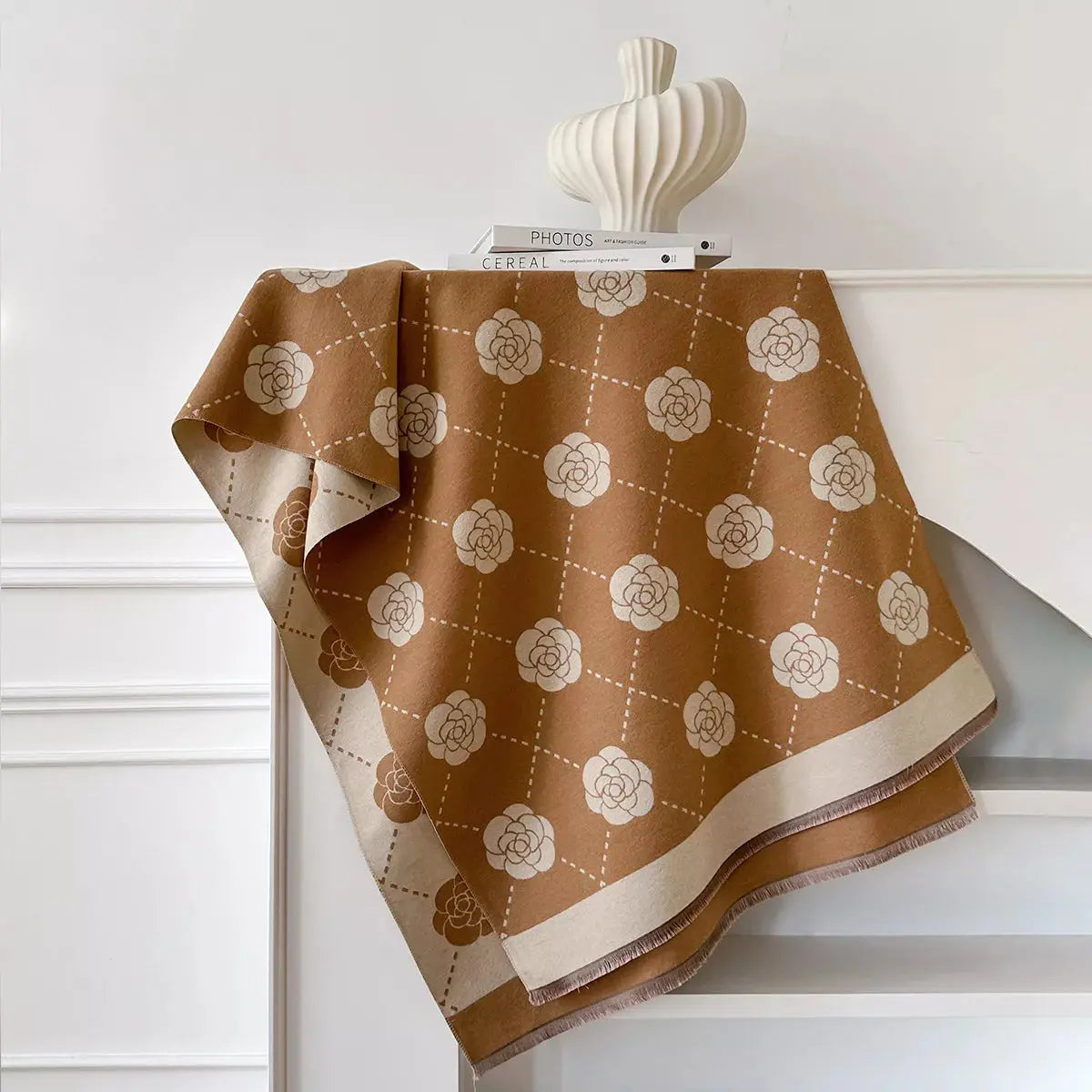 Floral Raw Hem Scaarf Simply Love