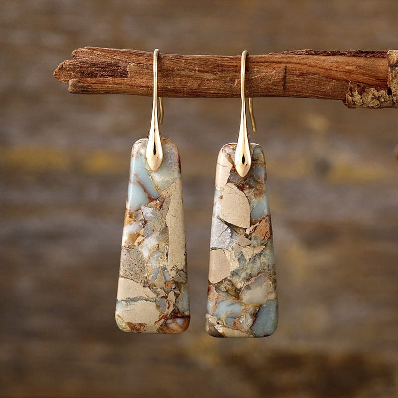 Copper Natural Stone Earrings.